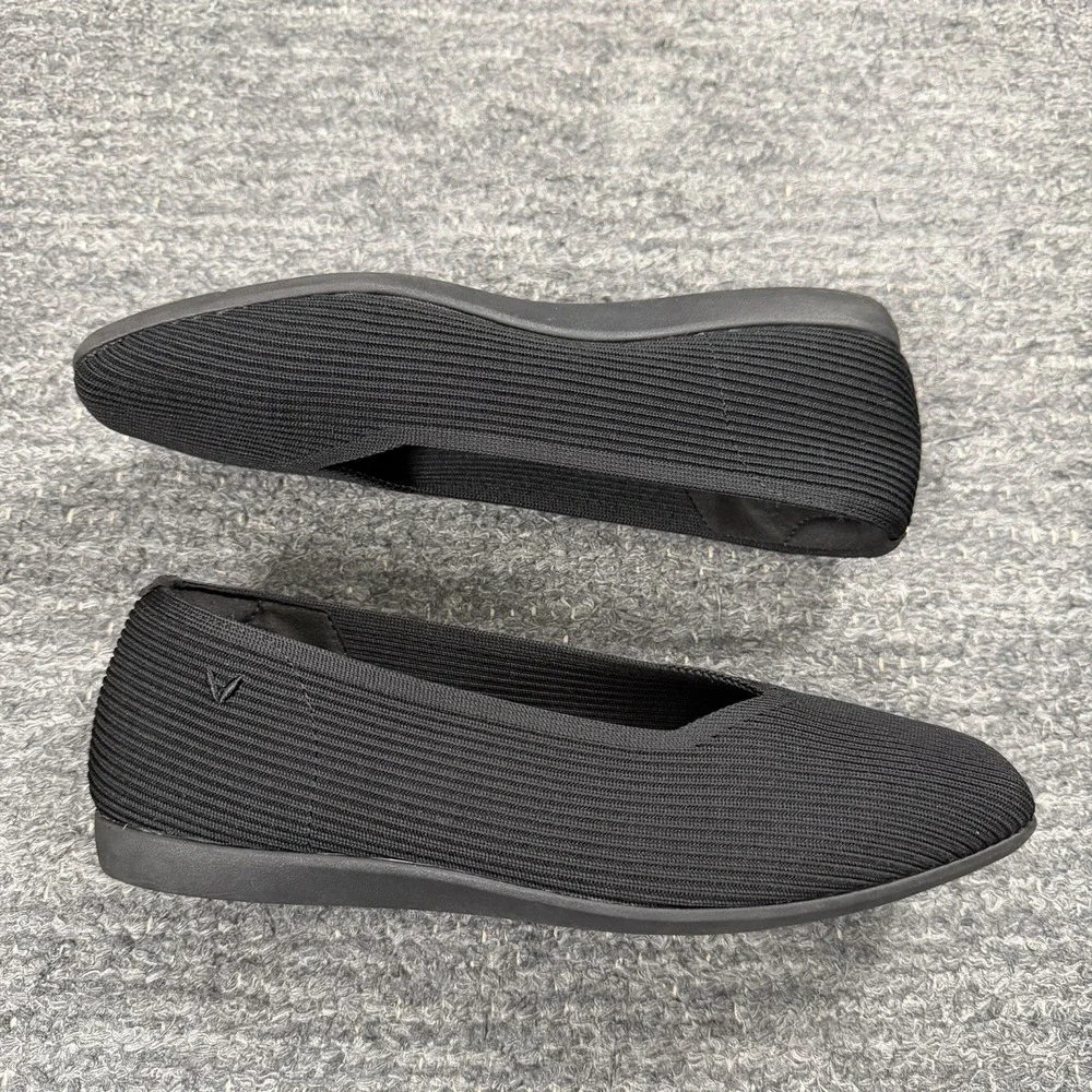 Vivaia Margot Flats Women 9 Walker Black Lightweight Square Toe V-Cut Shoes